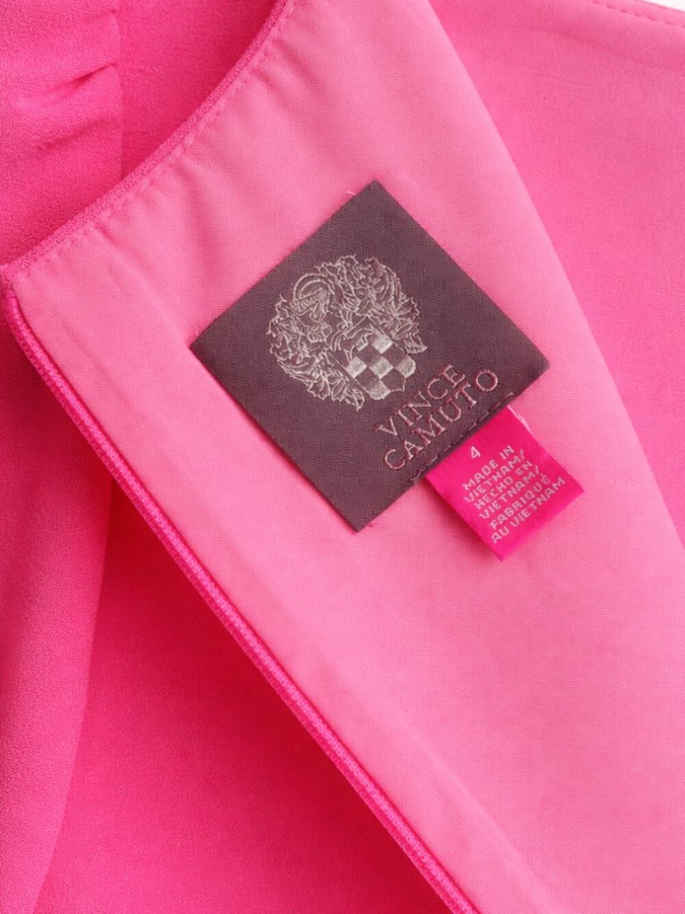 Hot Pink Statement Mini Dress Vince Camuto Eyelet Sleeve NWT - Picture 8 of 11